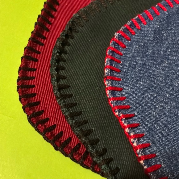 Blanket Stitched Denim Stocking Trio - Picture 4 of 15